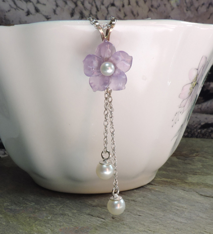Amethyst Flower Pendant