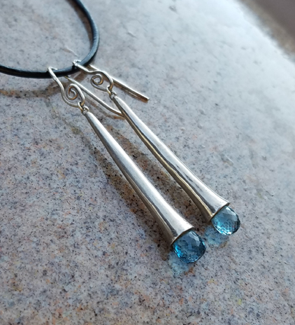 Long Blue Topaz Drops