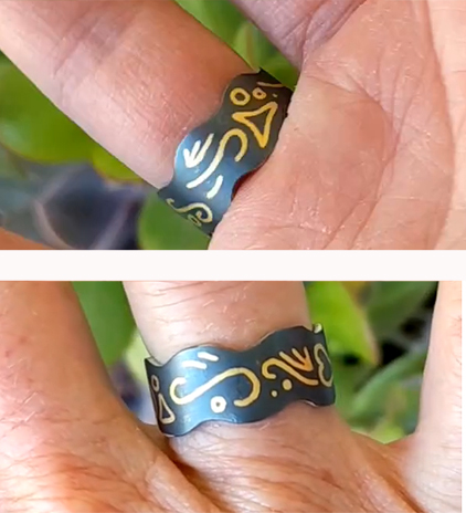 Doodle Ring with Inlay