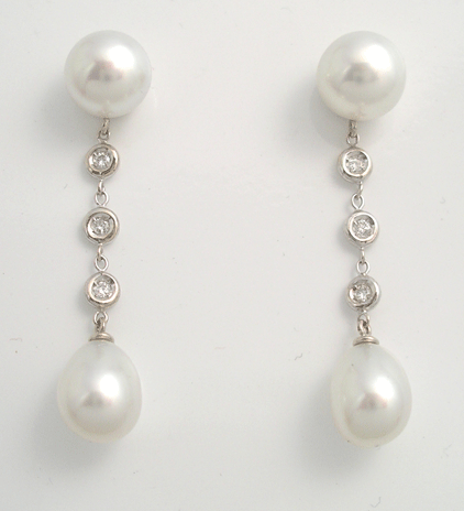 Pearl & Diamond Earrings