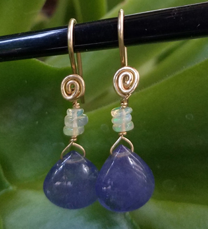 Tanzanite Opal Earrings