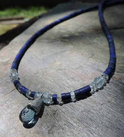 Blue Topaz and Lapis Necklace