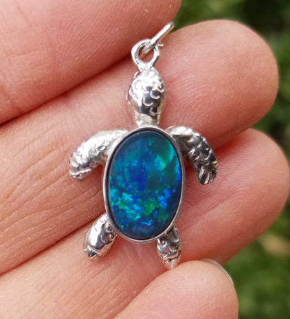 Turtle Opal Pendant