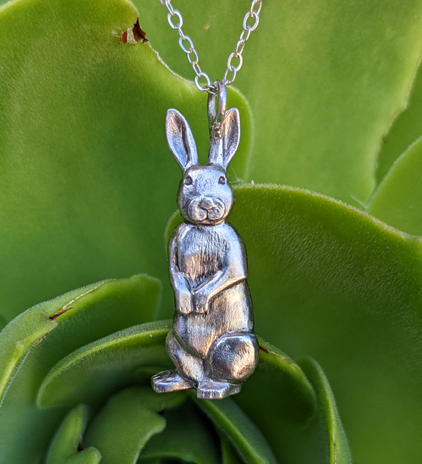 Hand Carved Rabbit Pendant